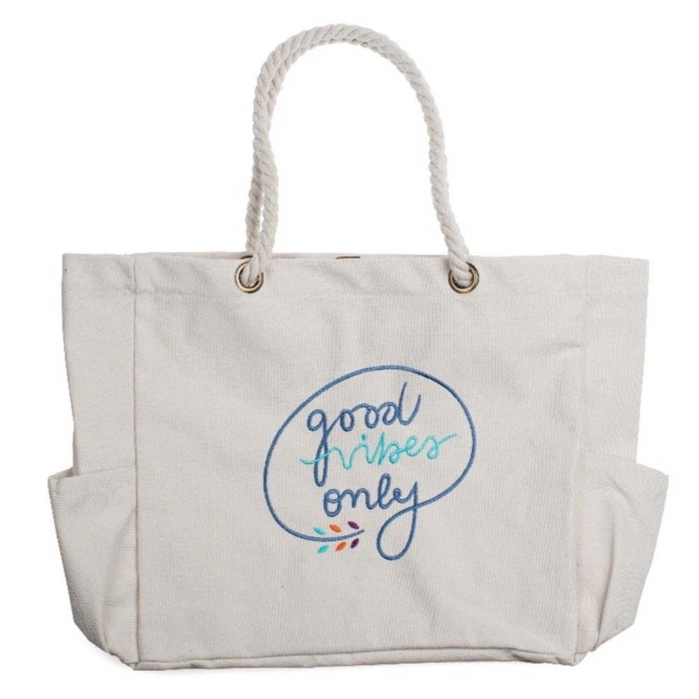 Brand New Roomy Quote Tote Bag With Rope Handles - Picture 1 of 3